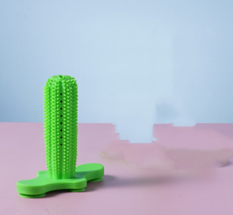 HKM-6794557 Durable TPR Chew Toy Leak Feeder - Cactus Design for Teething Pets in Two Sizes