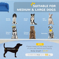 HKM-6795197 Elegant Dark Blue Pet Sofa Bed for Medium and Large Dogs with Removable Cushion and Solid Wood Legs