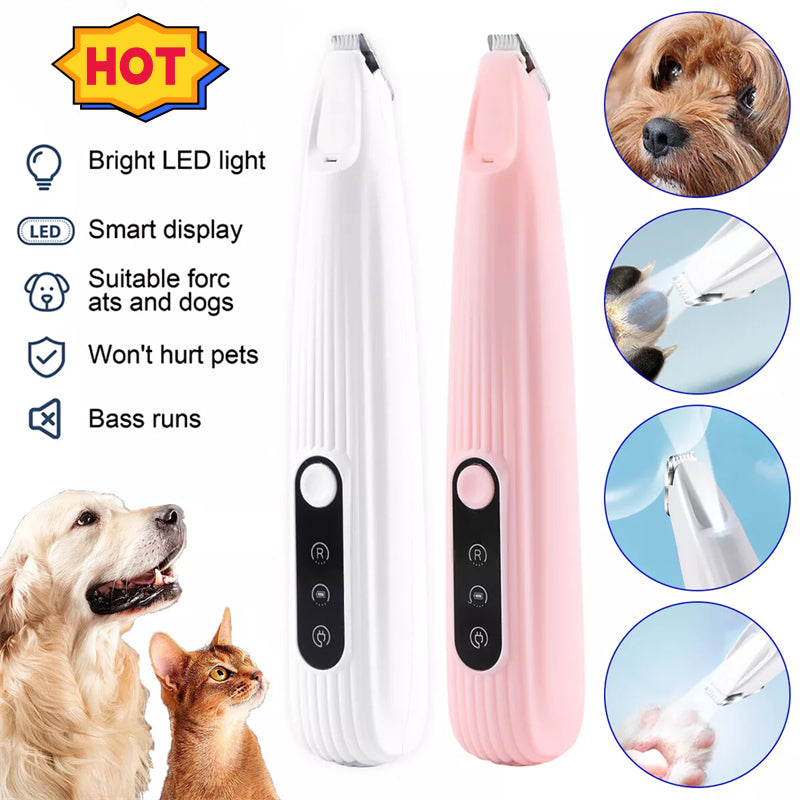 HKM-6795325 LED Light Pet Precision Trimmer for Dogs and Cats - Waterproof, Low Noise, Cordless Design
