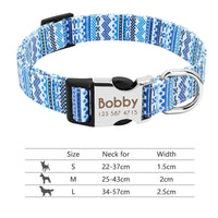 HKM-6795581 Personalized Adjustable Nylon Collar for Dogs and Cats in Various Colors and Sizes