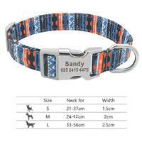 HKM-6795581 Personalized Adjustable Nylon Collar for Dogs and Cats in Various Colors and Sizes