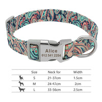 HKM-6795581 Personalized Adjustable Nylon Collar for Dogs and Cats in Various Colors and Sizes