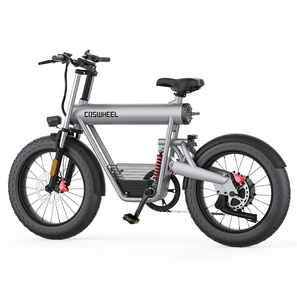 HKM-679571 1000W Electric Mountain Bike with 20-Inch Fat Tires, 7-Speed, and Hydraulic Disc Brakes