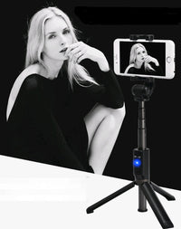 HKM-679571 Aluminum Alloy Bluetooth Selfie Stick Tripod with Remote Control for Mobile Phones
