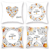 HKM-679699 Nordic Christmas Golden Pillow Cover - 45x45cm Polyester Cushion Case