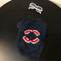HKM-6797501 Trendy Coral Fleece Sweater for Dogs in Navy Blue, Pink, and Red - Multiple Sizes Available