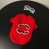 HKM-6797501 Trendy Coral Fleece Sweater for Dogs in Navy Blue, Pink, and Red - Multiple Sizes Available