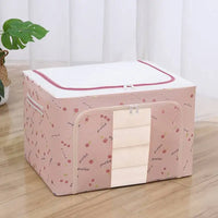 HKM-679763 Waterproof Oxford Steel Storage Box for Seasonal Clothing and Toy Storage