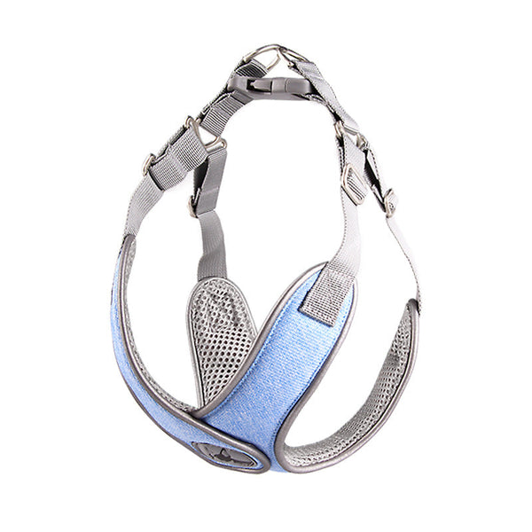 HKM-6798781 Breathable Fabric Pet Chest Strap for Small & Medium Dogs with Traction Rope in Multiple Colors
