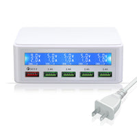 HKM-679891 5-Port Fast Charge USB Charger with Smart Digital LCD Display