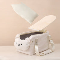 HKM-6799549 Portable Cartoon Pet Bag for Small Dogs and Cats - Soft Polyester Travel Carrier in Beige