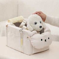 HKM-6799549 Portable Cartoon Pet Bag for Small Dogs and Cats - Soft Polyester Travel Carrier in Beige
