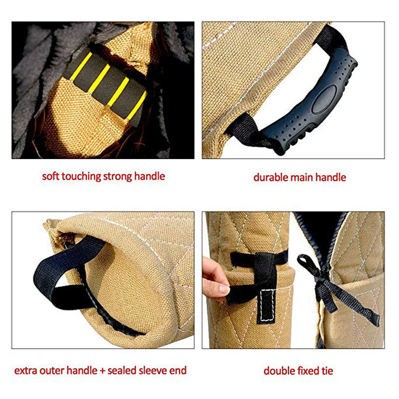 HKM-6800317 Dog Training Bite Sleeve for Large and Medium Dogs - Protective Jute Arm Cover with Handles