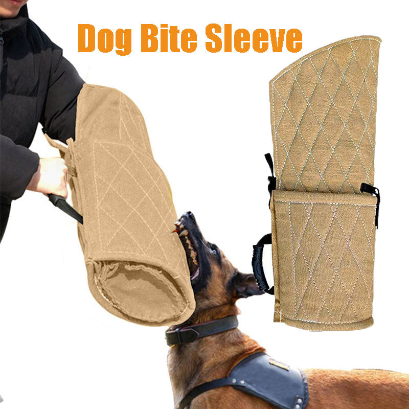 HKM-6800317 Dog Training Bite Sleeve for Large and Medium Dogs - Protective Jute Arm Cover with Handles