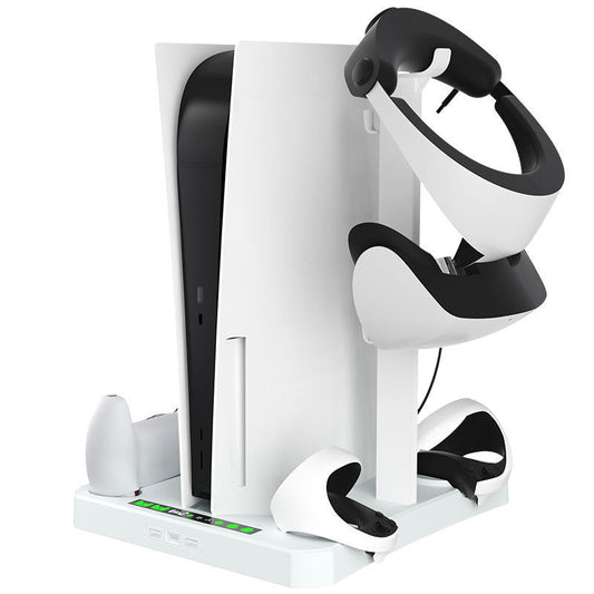 HKM-680083 Multifunctional Charging Base with Cooling Pad, Game Disc and Helmet Storage for PS5/PSVR2