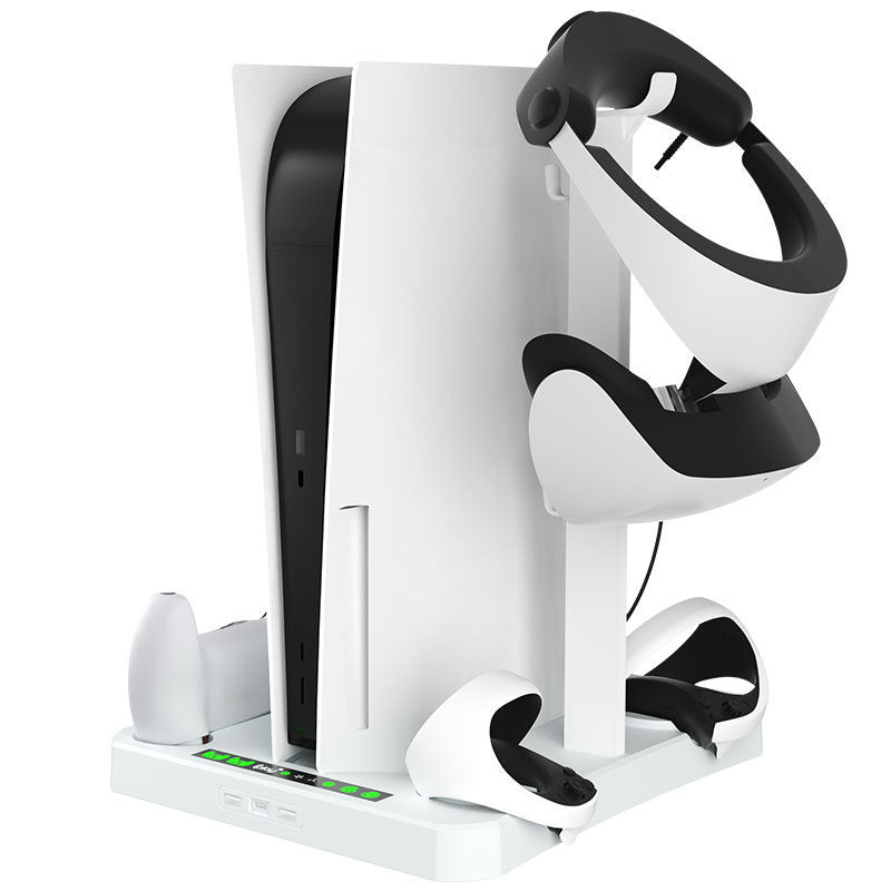 HKM-680083 Multifunctional Charging Base with Cooling Pad, Game Disc and Helmet Storage for PS5/PSVR2