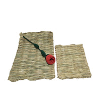 HKM-6801341 Natural Hay Mat for Rodents - Durable, Non-Toxic Straw Bed Accessory - Large & Small Sizes Available