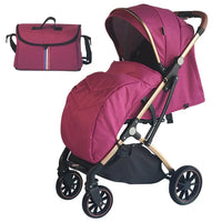 HKM-680211 3-in-1 Lightweight Newborn Stroller and Pushchair - Luxury Folding Baby Pram for Infants and Toddlers