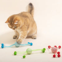HKM-6802749 Interactive Cat Toy with Teasing Ropes and Bite-Resistant Wool Ball