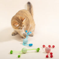 HKM-6802749 Interactive Cat Toy with Teasing Ropes and Bite-Resistant Wool Ball