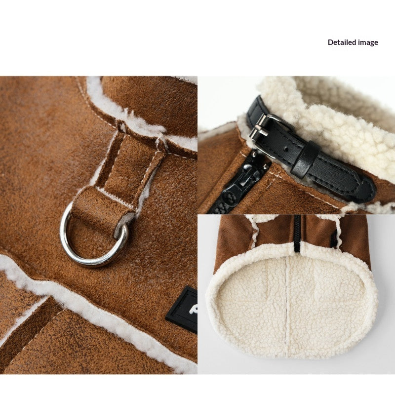 HKM-6804029 Warm Lambswool Padded Jacket for Small Dogs - Bichon Frise, Teddy, Shih Tzu, West Highland Terrier, Sizes S to 4XL