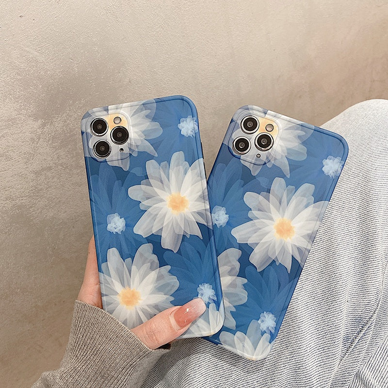 HKM-680403 Dandelion Design Silicone Case for iPhone 12 Pro Max - Blue Background Protection