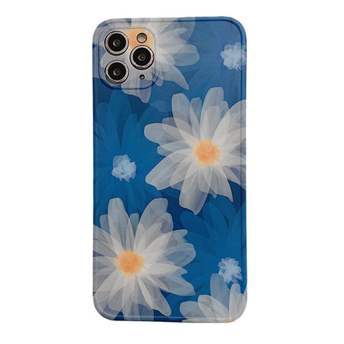 HKM-680403 Dandelion Design Silicone Case for iPhone 12 Pro Max - Blue Background Protection