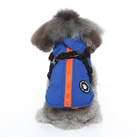 HKM-6804925 Chest Strap Cotton-Padded Jacket for Pets in Black, Blue, Green, and Red - Sizes XS to 2XL
