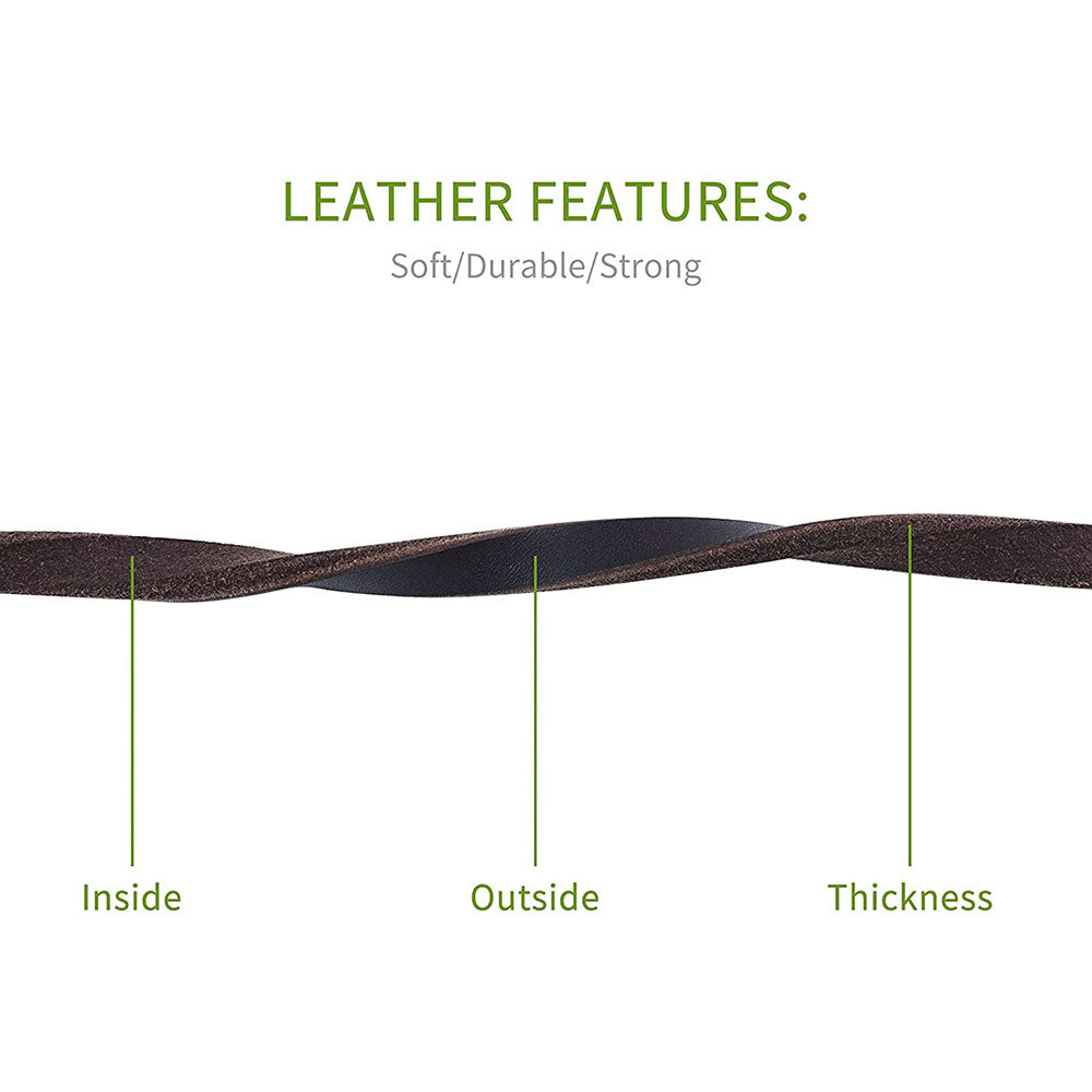 HKM-6805053 Handmade Genuine Leather Dog Leash with Durable Copper Hardware for Small and Medium Dogs