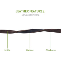 HKM-6805053 Handmade Genuine Leather Dog Leash with Durable Copper Hardware for Small and Medium Dogs