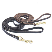 HKM-6805053 Handmade Genuine Leather Dog Leash with Durable Copper Hardware for Small and Medium Dogs