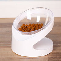 HKM-6805437 Transparent Cat Bowl with Diagonal Neck Protection for Cervical Support