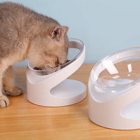 HKM-6805437 Transparent Cat Bowl with Diagonal Neck Protection for Cervical Support
