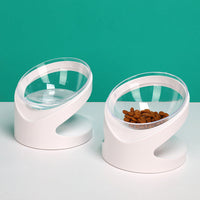 HKM-6805437 Transparent Cat Bowl with Diagonal Neck Protection for Cervical Support