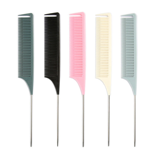 HKM-680595 Multi-Color Plastic Styling Comb for All Hair Types - Lightweight, Durable Plastic, Black and Grey Options