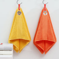 HKM-680595 Premium Cotton Rectangular Washcloth - 50 x 25 cm, Absorbent and Soft in White, Yellow, Gray, and Orange