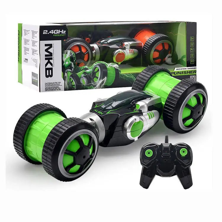 HKM-680595 Remote Control 4CH Stunt Car Toy - 2.4G Spinning Twist Vehicle for Indoor and Outdoor Fun