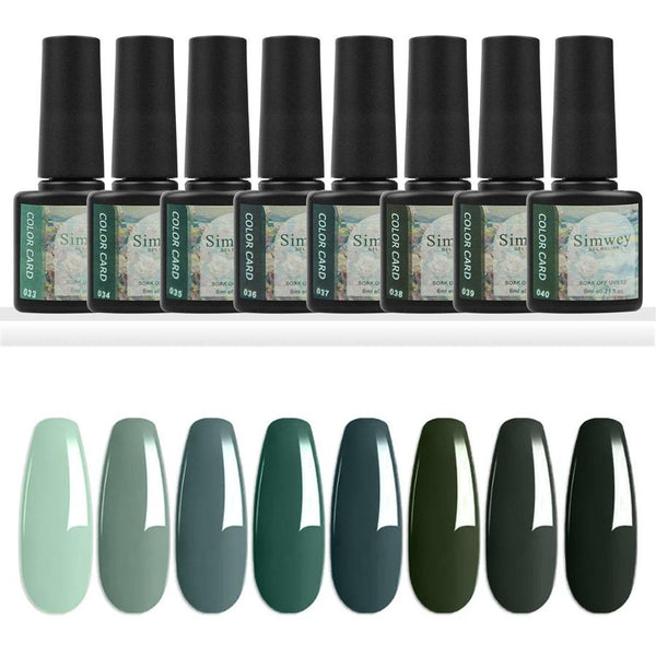 HKM-680659 8-Piece Gel Nail Polish Set - Long-lasting and Vibrant Colors for Stunning Manicures