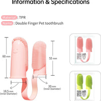 HKM-6806717 Double Finger Dog Toothbrush Kit with 800 Soft Bristles for Effective Pet Dental Care