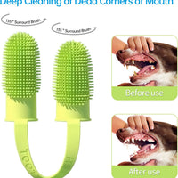 HKM-6806717 Double Finger Dog Toothbrush Kit with 800 Soft Bristles for Effective Pet Dental Care