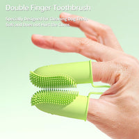 HKM-6806717 Double Finger Dog Toothbrush Kit with 800 Soft Bristles for Effective Pet Dental Care