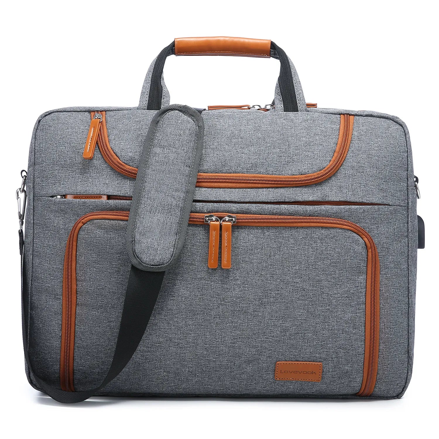 HKM-680723 Waterproof 15.6-17.3 Inch Laptop Briefcase with Adjustable Shoulder Strap for Men