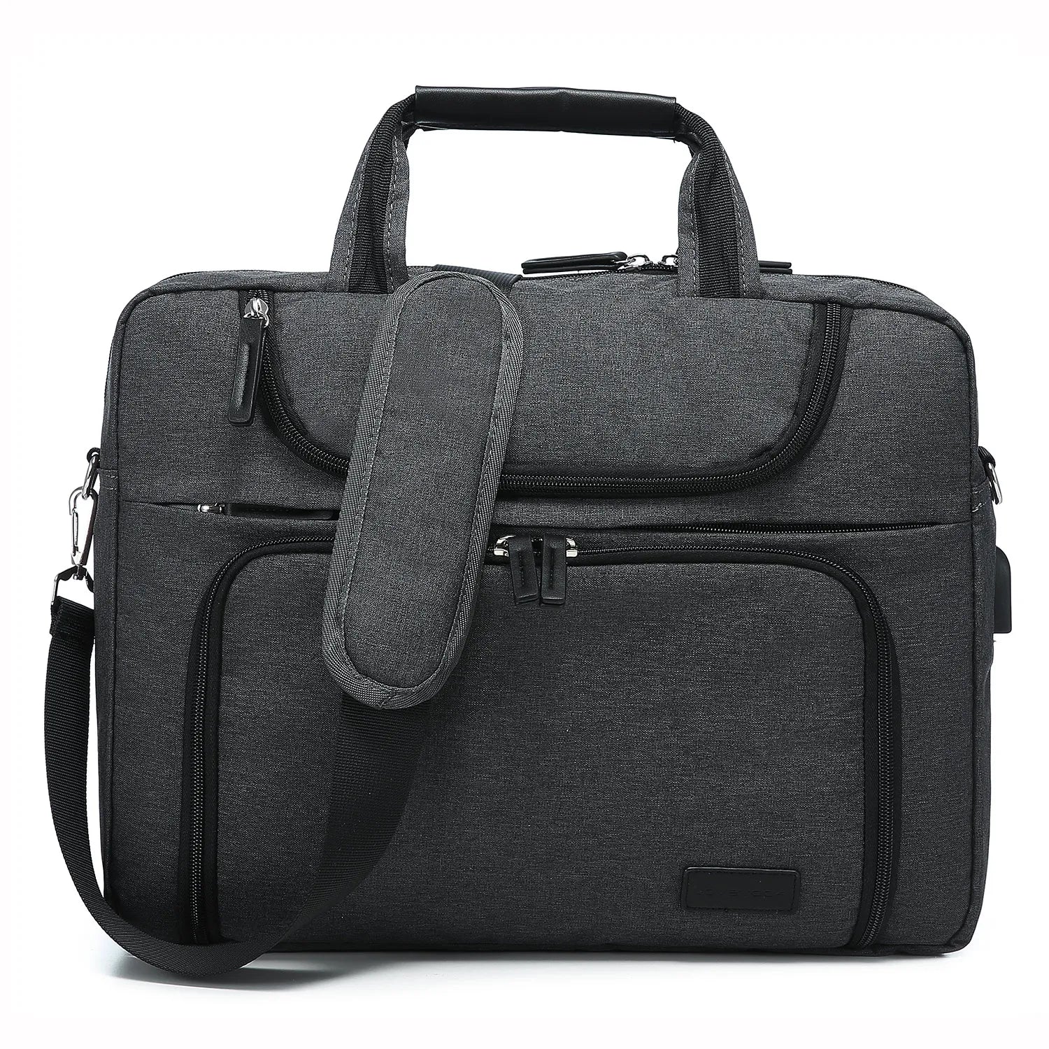 HKM-680723 Waterproof 15.6-17.3 Inch Laptop Briefcase with Adjustable Shoulder Strap for Men