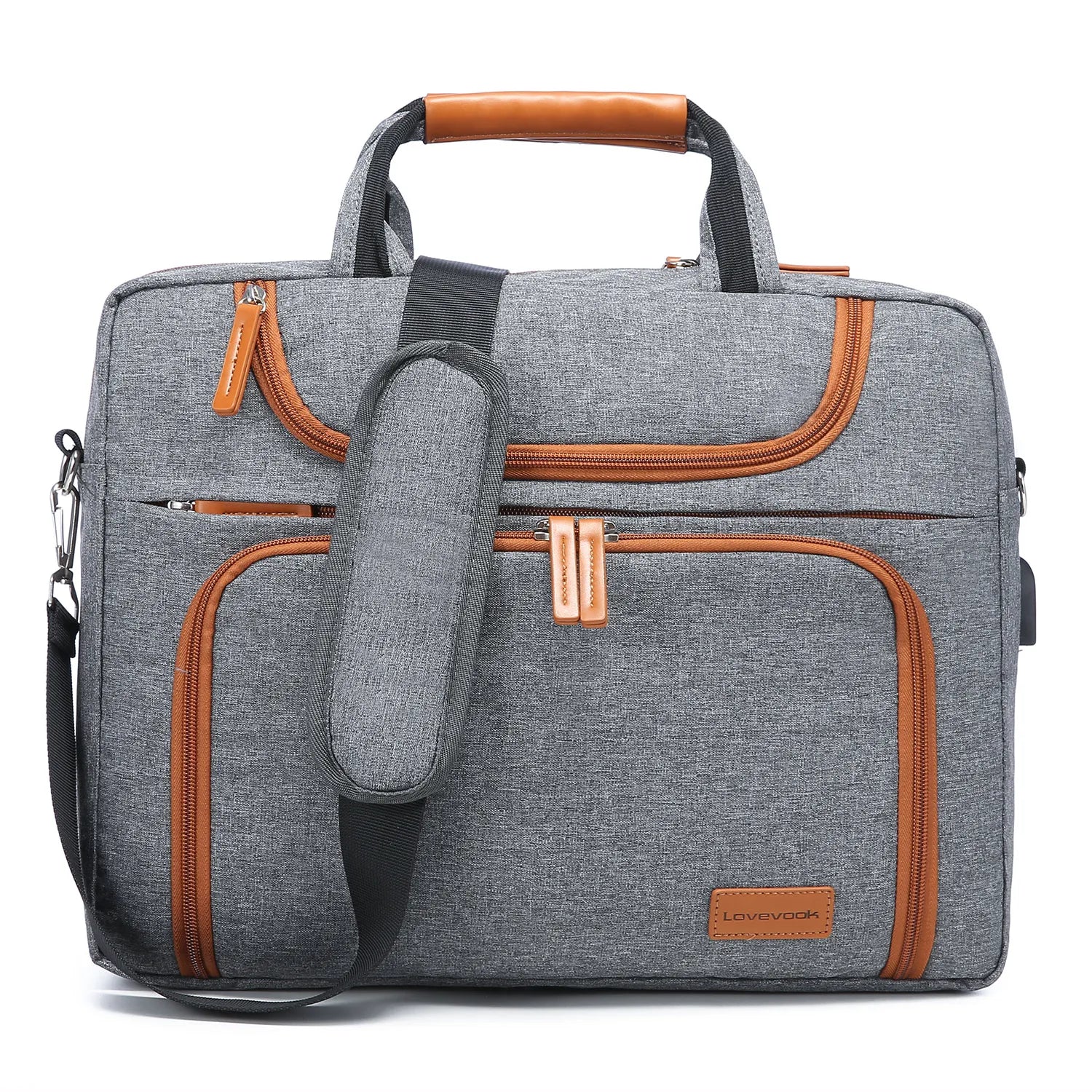 HKM-680723 Waterproof 15.6-17.3 Inch Laptop Briefcase with Adjustable Shoulder Strap for Men