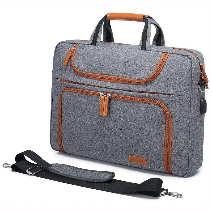 HKM-680723 Waterproof 15.6-17.3 Inch Laptop Briefcase with Adjustable Shoulder Strap for Men