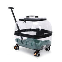 HKM-6807485 Transparent Pet Trolley Bag for Cats and Dogs - Lightweight and Durable Design, Ideal for Travel