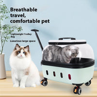 HKM-6807485 Transparent Pet Trolley Bag for Cats and Dogs - Lightweight and Durable Design, Ideal for Travel
