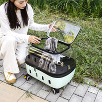 HKM-6807485 Transparent Pet Trolley Bag for Cats and Dogs - Lightweight and Durable Design, Ideal for Travel