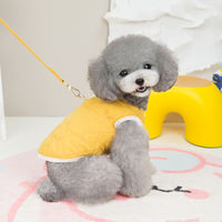 HKM-6807613 Diamond Pattern Cotton Vest for Pets in Green and Yellow - Sizes S to XXL