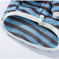 HKM-6809789 Cozy Striped Fleece Pet Shirt for Small Dogs and Cats, Soft Button-Down Sweater for Winter Wear